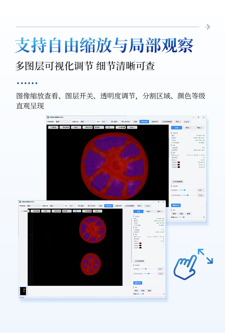 瓜果剖切面瓤色图像分析仪